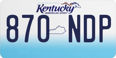 KY license plate 870NDP