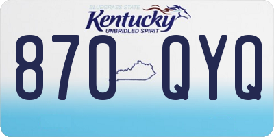 KY license plate 870QYQ