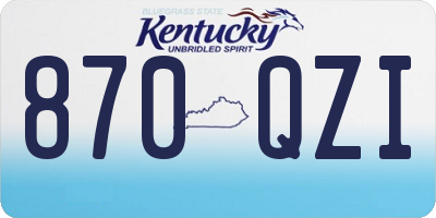 KY license plate 870QZI