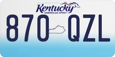 KY license plate 870QZL