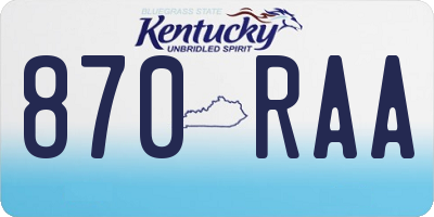 KY license plate 870RAA