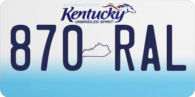 KY license plate 870RAL