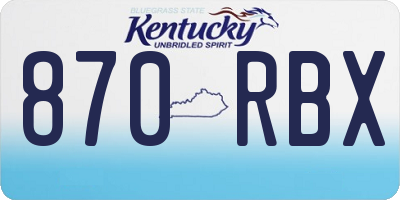 KY license plate 870RBX