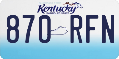KY license plate 870RFN