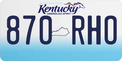 KY license plate 870RHO