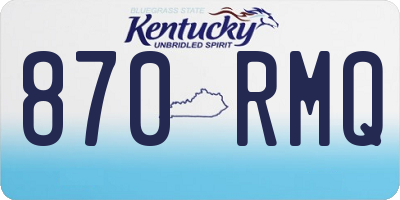 KY license plate 870RMQ