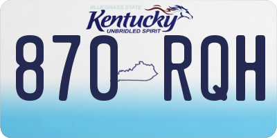 KY license plate 870RQH