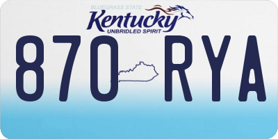 KY license plate 870RYA
