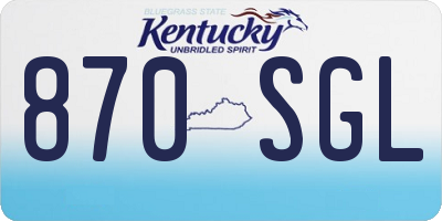 KY license plate 870SGL