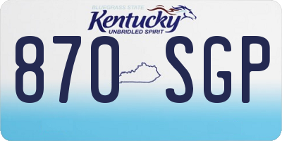 KY license plate 870SGP