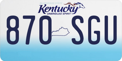 KY license plate 870SGU