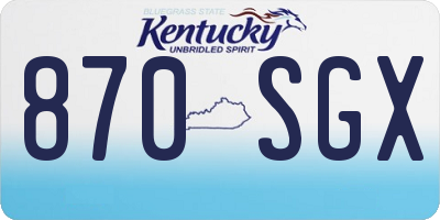 KY license plate 870SGX