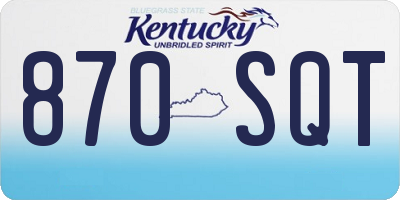 KY license plate 870SQT