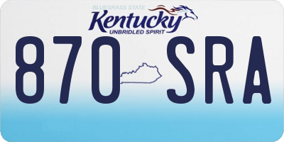 KY license plate 870SRA