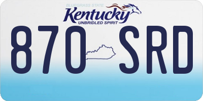KY license plate 870SRD