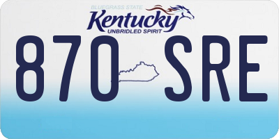 KY license plate 870SRE
