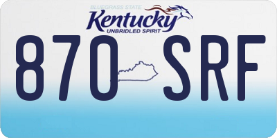 KY license plate 870SRF