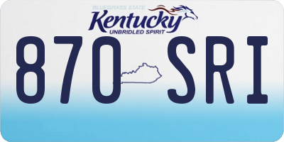 KY license plate 870SRI