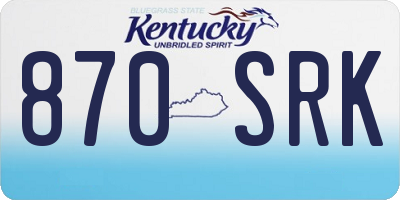 KY license plate 870SRK