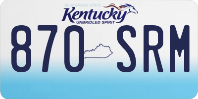KY license plate 870SRM