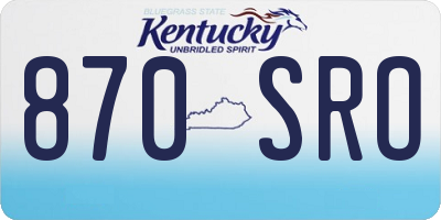 KY license plate 870SRO