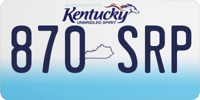 KY license plate 870SRP