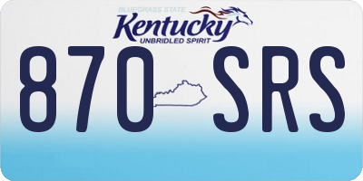 KY license plate 870SRS
