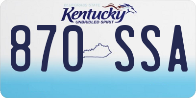 KY license plate 870SSA