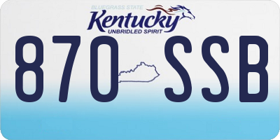 KY license plate 870SSB