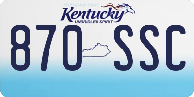 KY license plate 870SSC