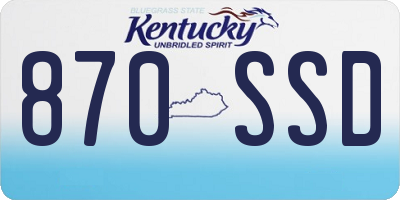 KY license plate 870SSD