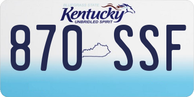 KY license plate 870SSF