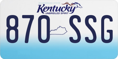 KY license plate 870SSG
