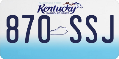 KY license plate 870SSJ
