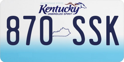 KY license plate 870SSK