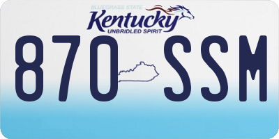 KY license plate 870SSM