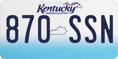 KY license plate 870SSN
