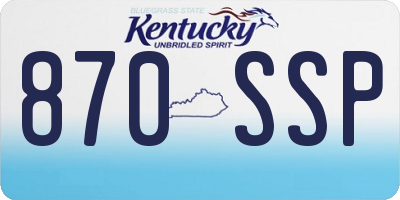 KY license plate 870SSP
