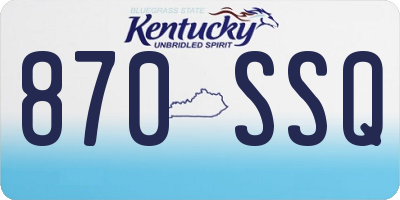 KY license plate 870SSQ