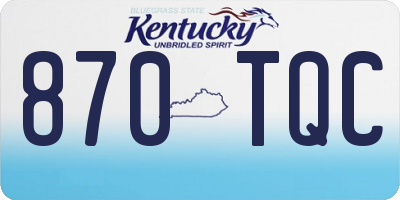 KY license plate 870TQC