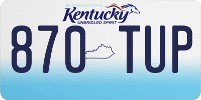 KY license plate 870TUP