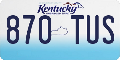 KY license plate 870TUS