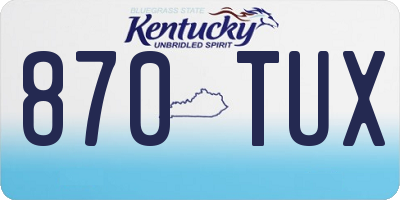 KY license plate 870TUX