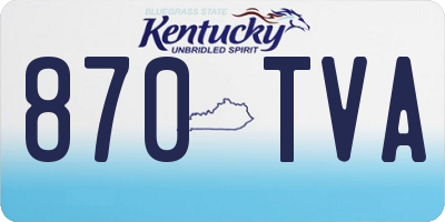 KY license plate 870TVA