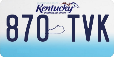 KY license plate 870TVK