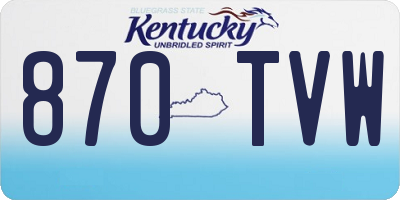 KY license plate 870TVW