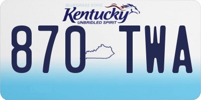 KY license plate 870TWA