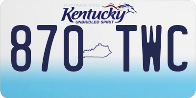 KY license plate 870TWC