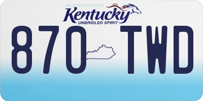 KY license plate 870TWD