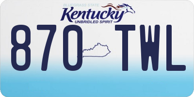 KY license plate 870TWL
